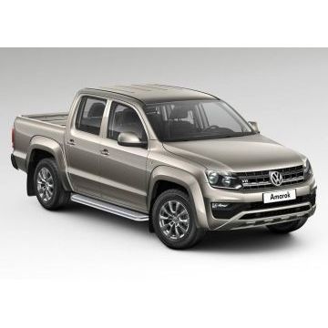 Пороги с площадкой нержавеющий лист 57 мм Rival для Volkswagen Amarok 2016-