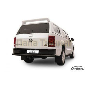 Защита заднего бампера чёрная сталь 76 мм Slitkoff для Volkswagen Amarok 2010-2016 Защита заднего бампера чёрная сталь 76 мм Slitkoff для Volkswagen Amarok 2010-2016