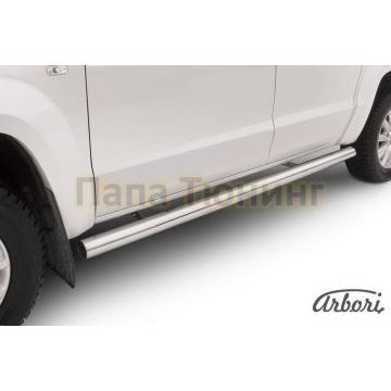 Защита штатных порогов труба 76 мм Slitkoff для Volkswagen Amarok 2010-