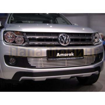 Накладка на решетку бампера 12 мм РусСталь для Volkswagen Amarok 2010-2016