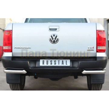 Защита задняя двойные уголки d57-d42 РусСталь для Volkswagen Amarok 2010-2016