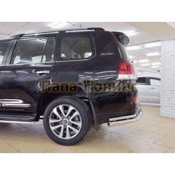 Защита задняя двойная d76-d42 РусСталь для Toyota LC 200 Executive 2016-