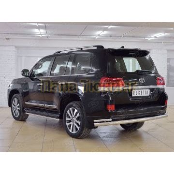 Защита задняя двойная d76-d42 РусСталь для Toyota LC 200 Executive 2016-