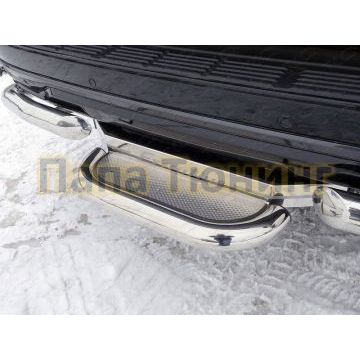 Защита задняя со ступенькой под фаркоп 60,3 мм ТСС для Toyota Land Cruiser 200 Executive 2016-