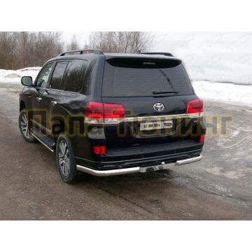 Защита задняя овальные уголки 75х42 мм ТСС для Toyota Land Cruiser 200 Executive 2016- Защита задняя овальные уголки 75х42 мм ТСС для Toyota Land Cruiser 200 Executive 2016-