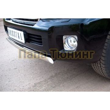 Защита переднего бампера 75х42 овал РусСталь для Toyota Land Cruiser 200 2012-2015
