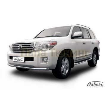 Защита переднего бампера 76 мм Slitkoff для Toyota Land Cruiser 200 2013-2015