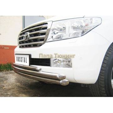 Защита передняя тройная d57-d57-d42 РусСталь для Toyota Land Cruiser 200 2007-2011