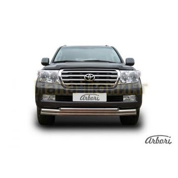 Защита передняя тройная 57-57-42 мм Slitkoff для Toyota Land Cruiser 200 2007-2011 Защита передняя тройная 57-57-42 мм Slitkoff для Toyota Land Cruiser 200 2007-2011