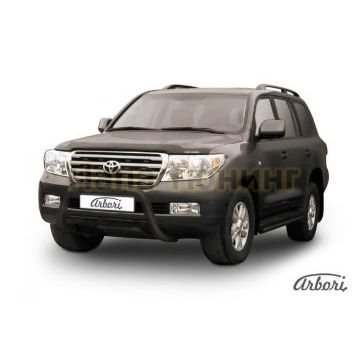 Кенгурин чёрная сталь низкий мини 76 мм Slitkoff для Toyota Land Cruiser 200 2007-2011 Кенгурин чёрная сталь низкий мини 76 мм Slitkoff для Toyota Land Cruiser 200 2007-2011