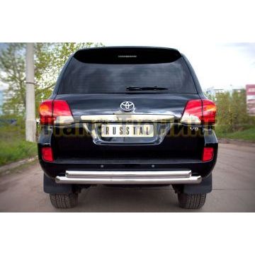 Защита заднего бампера двойная d76-d57  РусСталь для Toyota Land Cruiser 200 2007-2011