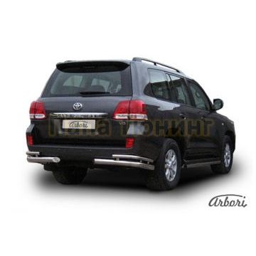 Защита задняя двойные уголки 76-42 мм Slitkoff для Toyota Land Cruiser 200 2007-2011 Защита задняя двойные уголки 76-42 мм Slitkoff для Toyota Land Cruiser 200 2007-2011