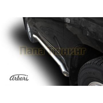 Защита штатных порогов с загибами 76 мм Slitkoff для Toyota Land Cruiser 200 2007-2011 Защита штатных порогов с загибами 76 мм Slitkoff для Toyota Land Cruiser 200 2007-2011