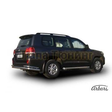 Защита заднего бампера двойная 76-42 мм Slitkoff для Toyota Land Cruiser 200 2007-2011 Защита заднего бампера двойная 76-42 мм Slitkoff для Toyota Land Cruiser 200 2007-2011