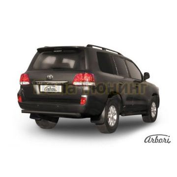 Защита заднего бампера чёрная сталь короткая 76 мм Slitkoff для Toyota Land Cruiser 200 2007-2011 Защита заднего бампера чёрная сталь короткая 76 мм Slitkoff для Toyota Land Cruiser 200 2007-2011