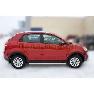 Пороги труба 60 мм ALFeco для Ssangyong Actyon 2013-