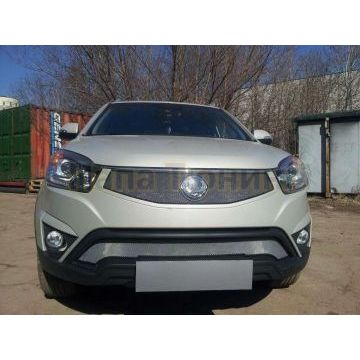 Защита радиатора хром верхняя РусСталь для SsangYong Actyon 2013-2019