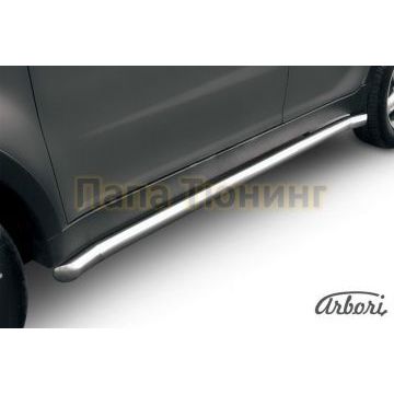 Защита штатных порогов с загибами 57 мм Slitkoff для SsangYong Actyon 2010- Защита штатных порогов с загибами 57 мм Slitkoff для SsangYong Actyon 2010-