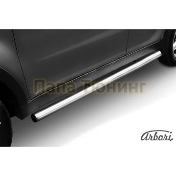 Защита штатных порогов труба 76 мм Slitkoff для SsangYong Actyon 2010- Защита штатных порогов труба 76 мм Slitkoff для SsangYong Actyon 2010-