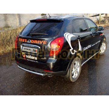 Защита заднего бампера центральная 60 мм ТСС для SsangYong Actyon 2013- Защита заднего бампера центральная 60 мм ТСС для SsangYong Actyon 2013-