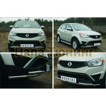 Защита передняя двойная с уголками 42-d42 РусСталь для Ssangyong Actyon 2013-