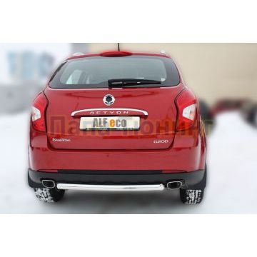 Защита заднего бампера малая 60 мм ALFeco для Ssangyong Actyon 2013-