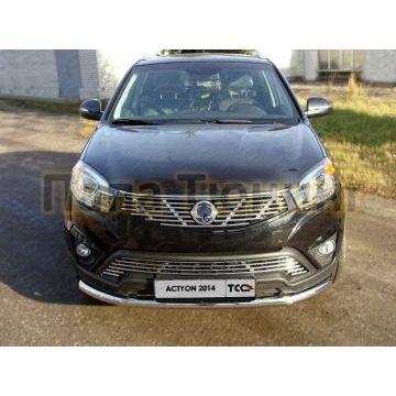 Накладка решётки радиатора нижняя 12 мм ТСС для SsangYong Actyon 2013- Накладка решётки радиатора нижняя 12 мм ТСС для SsangYong Actyon 2013-