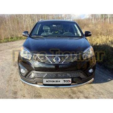 Накладка решётки радиатора верхняя 12 мм ТСС для SsangYong Actyon 2013- Накладка решётки радиатора верхняя 12 мм ТСС для SsangYong Actyon 2013-
