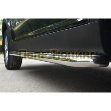 Пороги с площадкой алюминиевый лист d42 РусСталь для Ssangyong Actyon 2010-2013