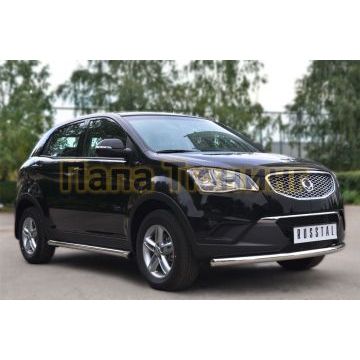 Пороги труба d57 вариант 2 РусСталь для Ssangyong Actyon 2010-2013