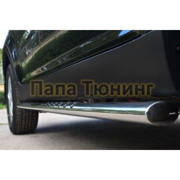 Пороги труба овальная с проступью 75х42 мм РусСталь для Ssangyong Actyon 2010-2013