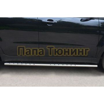 Пороги труба овальная с проступью 75х42 мм РусСталь для Ssangyong Actyon 2010-2013