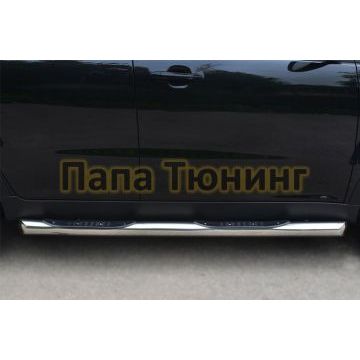 Пороги труба с накладками d76 вариант 1 РусСталь для Ssangyong Actyon 2010-2013