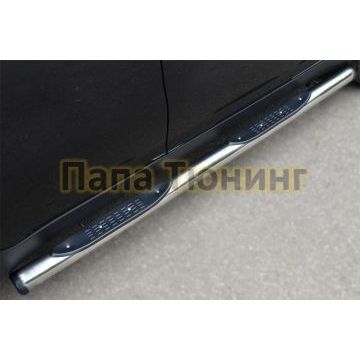 Пороги труба с накладками d76 вариант 2 РусСталь для Ssangyong Actyon 2010-2013