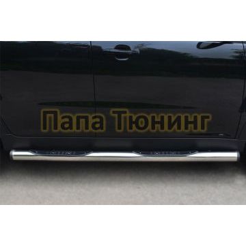 Пороги труба с накладками d76 вариант 2 РусСталь для Ssangyong Actyon 2010-2013