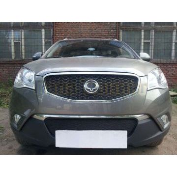 Защита радиатора черная верхняя РусСталь для SsangYong Actyon 2010-2013