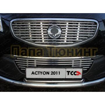 Накладка решётки радиатора верхняя 12 мм ТСС для SsangYong Actyon 2010-2013