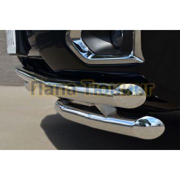 Защита передняя двойная с уголками d57-d57 РусСталь для Nissan Patrol 2014-