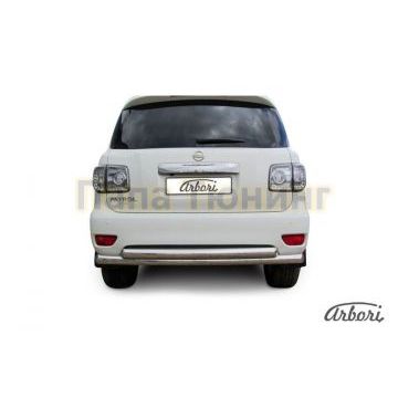 Защита заднего бампера двойная 76-76 мм Slitkoff для Nissan Patrol 2010- Защита заднего бампера двойная 76-76 мм Slitkoff для Nissan Patrol 2010-