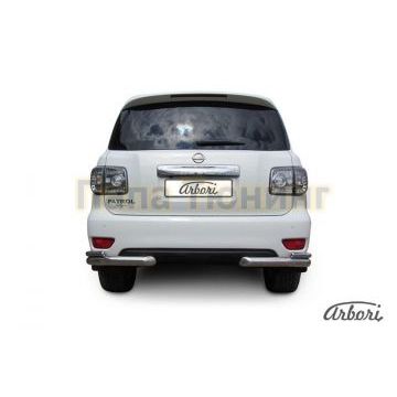 Защита задняя двойные уголки 76-42 мм Slitkoff для Nissan Patrol 2010- Защита задняя двойные уголки 76-42 мм Slitkoff для Nissan Patrol 2010-