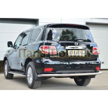 Защита заднего бампера d57 РусСталь для Nissan Patrol 2014-
