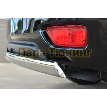 Защита заднего бампера овальная 75х42 мм РусСталь для Nissan Patrol 2014-