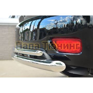 Защита заднего бампера двойная d76-d42 РусСталь для Nissan Patrol 2014-
