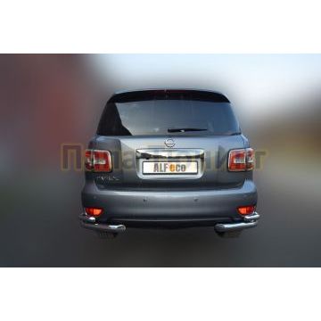 Защита задняя двойные уголки 76-50 мм ALFeco для Nissan Patrol 2014-