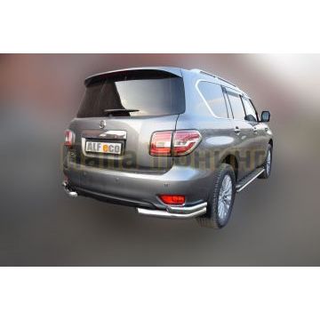Защита задняя двойные уголки 76-50 мм ALFeco для Nissan Patrol 2014-