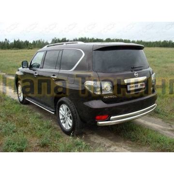 Защита заднего бампера овальная 75х75 мм ТСС для Nissan Patrol 2010-2013 Защита заднего бампера овальная 75х75 мм ТСС для Nissan Patrol 2010-2013
