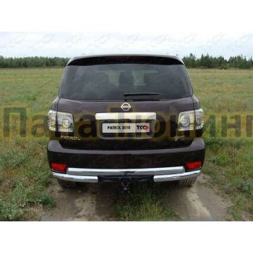 Защита заднего бампера овальная под фаркоп 75х75 мм ТСС для Nissan Patrol 2010-2013 Защита заднего бампера овальная под фаркоп 75х75 мм ТСС для Nissan Patrol 2010-2013