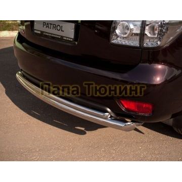 Защита заднего бампера двойная d76-d42 РусСталь для Nissan Patrol 2010-2013