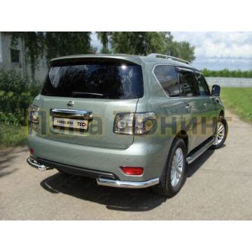 Защита заднего бампера уголки 76 мм ТСС для Nissan Patrol 2010-2013 Защита заднего бампера уголки 76 мм ТСС для Nissan Patrol 2010-2013