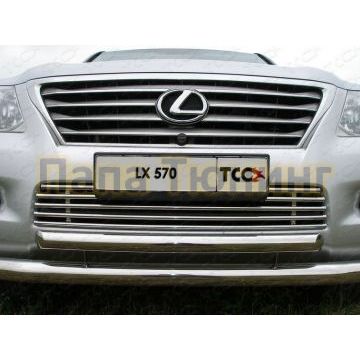 Накладка решётки радиатора 16 мм ТСС для Lexus LX-570 2007-2012